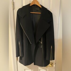 Black wool pea coat